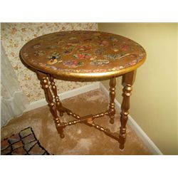 Folding side table - decoupage
