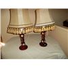 Image 1 : Pair of mahogany lamps with porcelain inlay