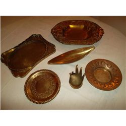 Collection of Brassware. Ash trays and serving trays