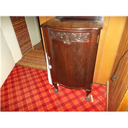 Mahogany music cabinet Pull out shelves Paw feet