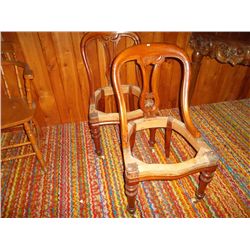 Walnut parlor chairs 2 (minus the seats)