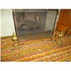 Image 1 : Brass fireplace screen  handsome brass and irons 1810 to 1840