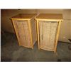 Image 1 : Pair of wicker and pine night stands