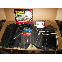 Scalextric Car  Race Set w/track and 2 C81 Cooper model racing slot cars from the mid 1960's