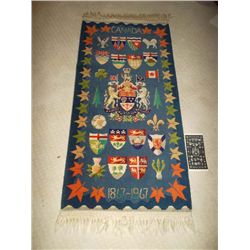Wool Centennial rug 1967 Visually describes the history of Canada. Literature Brinton Carpets by Arm