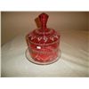 Image 1 : Cranberry glass covered cake or cheese server