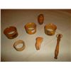 Image 1 : Collection of Scottish Mauchline ware Napkin rings and other items
