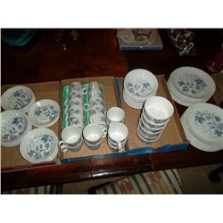Royal Knight Ironstone set of dishes Blue Ivy Made in England