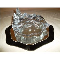 Crystal Morning Ice Skating Girl sterling silver and full lead crystal; sculpted and signed by Peter