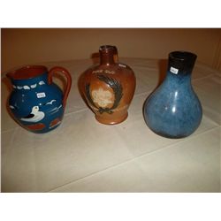 2 jugs and 1 vase.  One scotch whisky Doulton Lambeth Earthenware jug