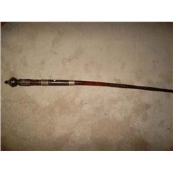 Tibetan Sorcerer's staff w/engraved silver and plain iron bands, the head w/star motifs. 69 inches l