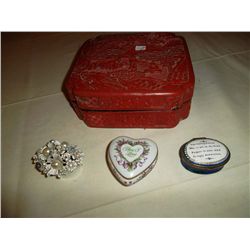 Asian red box with keepsake boxes inside