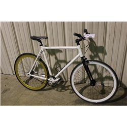 WHITE NO NAME SINGLE SPEED HYBRID STYLE BIKE