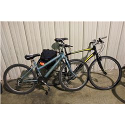 2 BIKES: BLUE NO NAME MOUNTAIN BIKE & BLACK ROCKY MOUNTAIN HYBRID STYLE BIKE