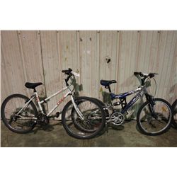 2 BIKES: BLUE INFINITY FULL SUSPENSION MOUNTAIN BIKE & WHITE TREK MOUNTAIN BIKE