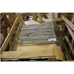 24" X 6" / 19" X 5" SILVER GREY ROUGH EDGE WALL STONE TILES 45 PCS