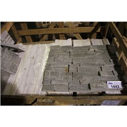 16" X 8" X 6" SILVER GREY ROUGH EDGE  WALL STONE TILES 90 PCS