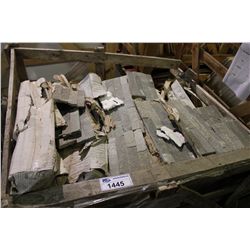 16" X 8" X 6" SILVER GREY ROUGH EDGE FLAT  WALL STONE TILES 135 PCS