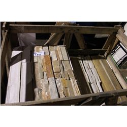 16" X 8" X 6" / 24" X 6" DESERT SAND ROUGH EDGE FLAT  WALL STONE TILES 74 PCS