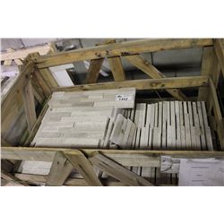 24" X 6" WOODEN GREY ROUGH EDGE FLAT  WALL STONE TILES 60 PCS