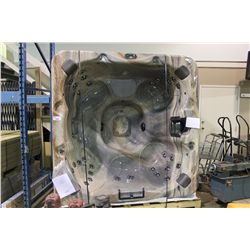 COLEMAN HERITAGE SERIES HOT TUB, 84X84X36" PREFERRED SMOKE CABINET WITH TUSCAN SUN INTERIOR C/W 37