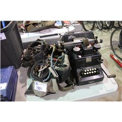 DALTON TYPEWRITER AND ASSORTED TOOLBELTS/HARNESSES