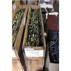 CRATE OF STAINED GLASS