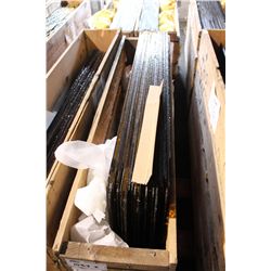 CRATE OF STAINED GLASS