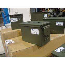 NEW MILITARY GREEN METAL WATER PROOF AMMUNITION BOX - LARGE