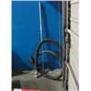 Image 1 : LARGE LANDSCAPERS ALUMINUM RAKE AND 2 WATER PUMP HOSE LINES WITH FILTER END ATTACHEMENT