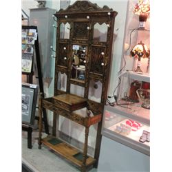 ANTIQUE OAK HALL STAND