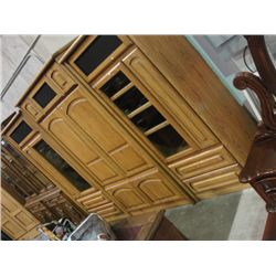 3PC SOLID OAK FRONT ENTERTAINMENT WALL UNIT