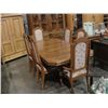 Image 2 : 10PC OAK DINING ROOM SUITE; TABLE WITH ONE LEAF, 6 CHAIRS, BUFFET AND HUTCH