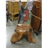 Image 1 : ORGANIC SOLID ROOT WOOD CRAFTED CHAIR WITH HAND PAINTED BACK BY ARTIST FARI ALDIN