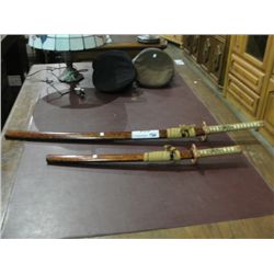 2PC NINJA SWORD SET; LONG SWORD AND SHORT SWORD