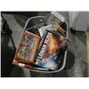 Image 1 : GREY RUBBER TOTE FILLED WITH ASSORTED WAR HAMMER GAMES AND FIGURES