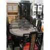 Image 2 : 12PC HEAVILY CARVED ORIENTAL BLACK LAQUER DINING ROOM SUITE; TABLE WITH 2 LEAFS, 8 CHAIRS, BUFFET