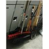 Image 1 : 3 BUNDLES OF ASSORTED YARD TOOLS; SNOW SHOVELS, RAKES, AXES, SLEDGE HAMMERS ETC