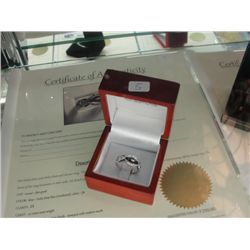 RARE BLUE AND WHITE DIAMOND .27CARAT COCKTAIL RING. INCLUDES $700 CERTIFICATE