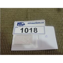 .999 SILVER ART BAR IN CASE FREE MASON ALL SEEING EYE BAR. TAX EXEMPT