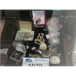 TRAY OF ASSORTED POCKET WATCHES, WRIST WATCHES AND JEWELLERY; TRAY NOT INCLUDED