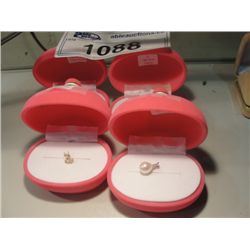 14K AND 10K GOLD LADIES JEWELLERY; 2 PAIRS OF EARRINGS AND 2 NECKLACE PENDANTS WITH ASSORTED CUBIC