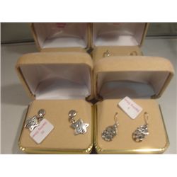 4 PAIRS OF STERLING SILVER EARRINGS
