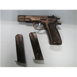 RESTRICTED: CZ, MODEL 75, 9 MM, SEMI AUTO, DOUBLE ACTION - 2 CLIPS, SER # 172013 BARRELL LENGTH 4 3/
