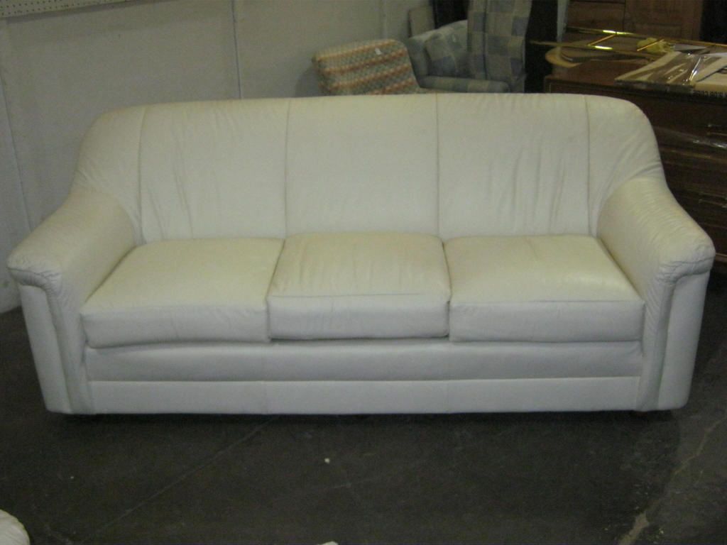 Beautiful White Leather Couch