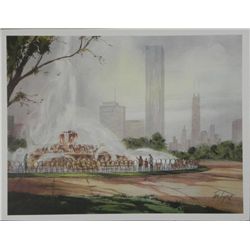 Tom Lynch Buckingham Fountain Art Print