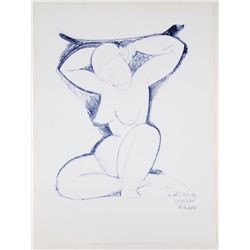 Amedeo Modigliani Caryatid Crayon on Paper Art Print