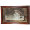Image 1 : Early 1900's Fly Fisherman on River Oil on Board Signed