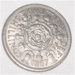 1967 GRATIA REGINA ELIZABETH II *2-SHILLINGS* COIN!! COIN CAME OUT OF SAFE!!