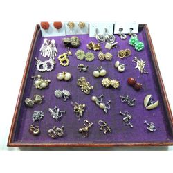 36 ASSORTED VINTAGE CLIP ON EARRINGS